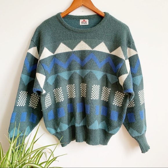 Bleyle Sweaters - Bleyle Vintage Unisexe Green Made In Germany M